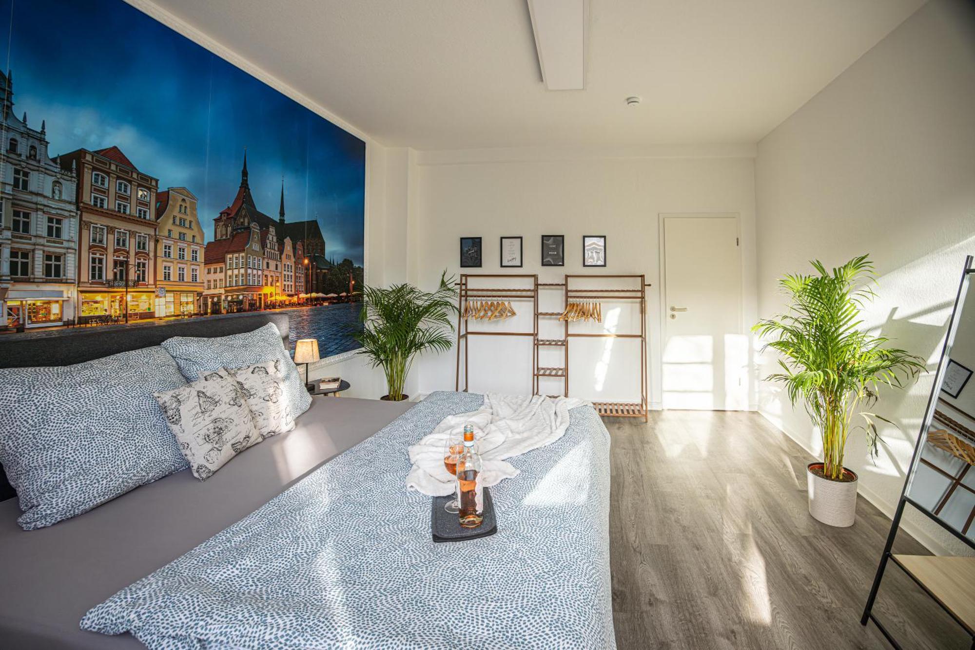 Luxus City Apartment Sauna Balkon Kueche Zentral Росток Экстерьер фото