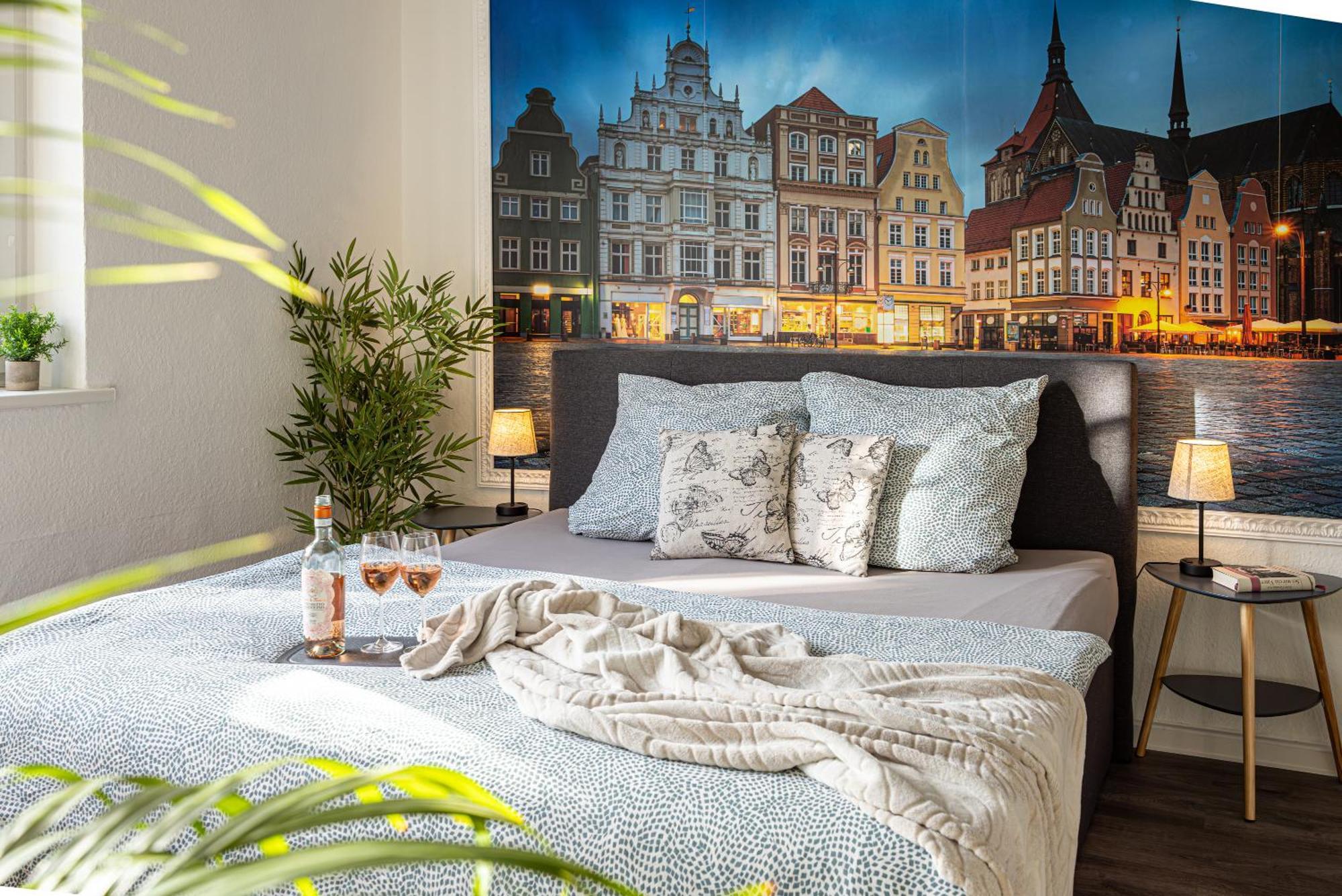 Luxus City Apartment Sauna Balkon Kueche Zentral Росток Экстерьер фото
