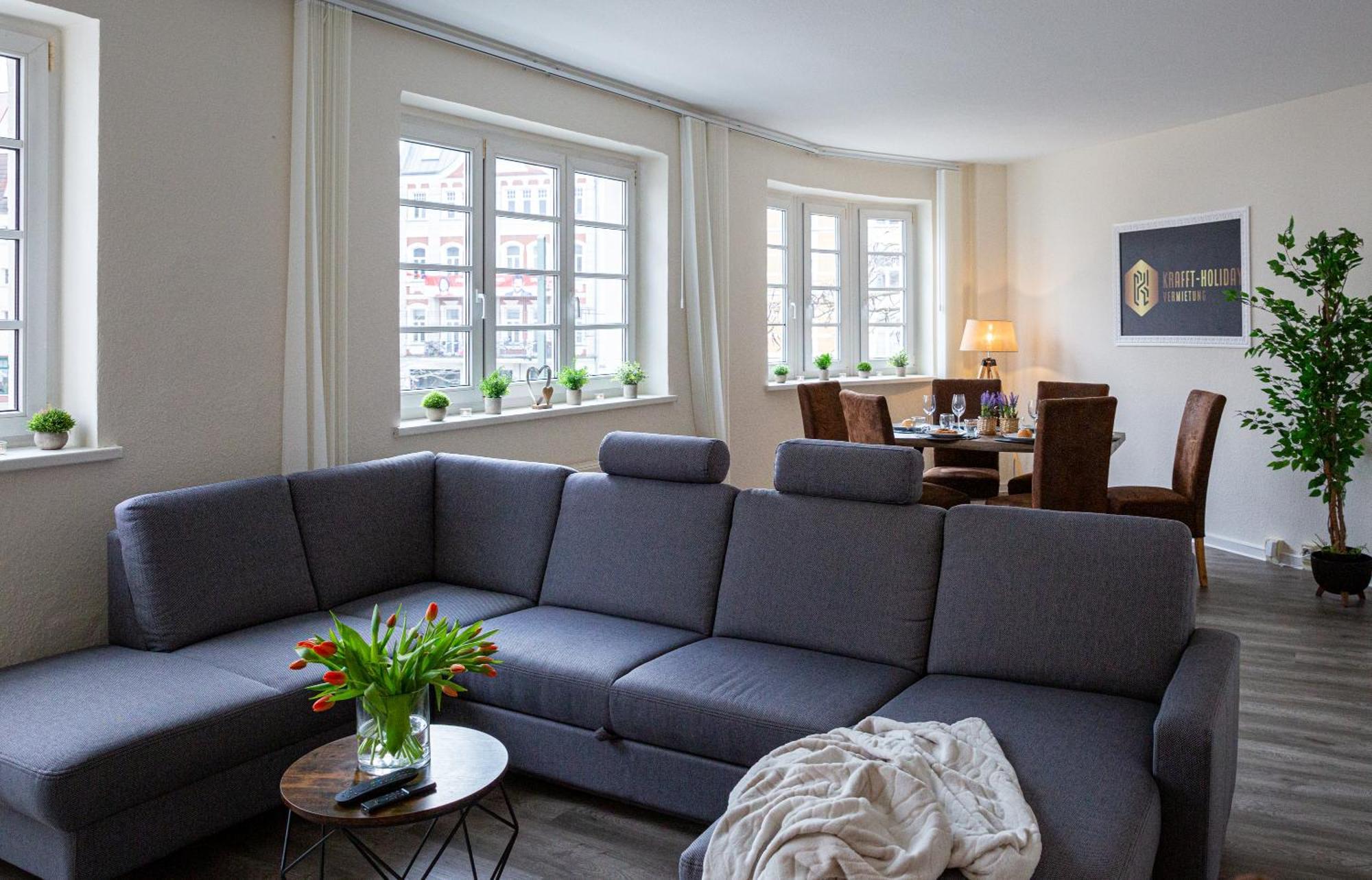 Luxus City Apartment Sauna Balkon Kueche Zentral Росток Экстерьер фото